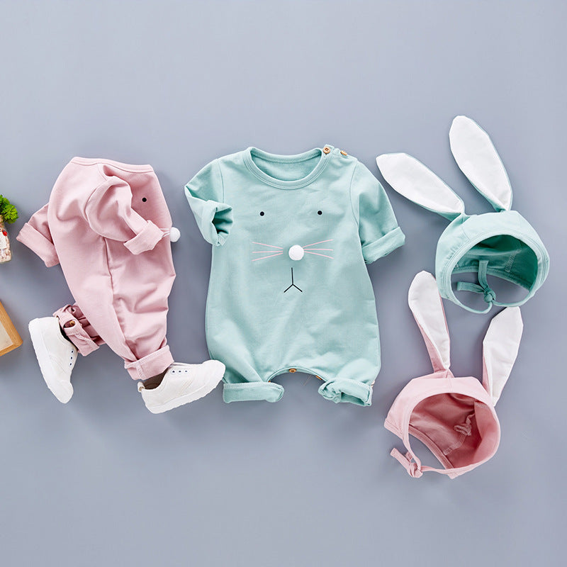 Newborn baby boy and baby girl Bunny Romper