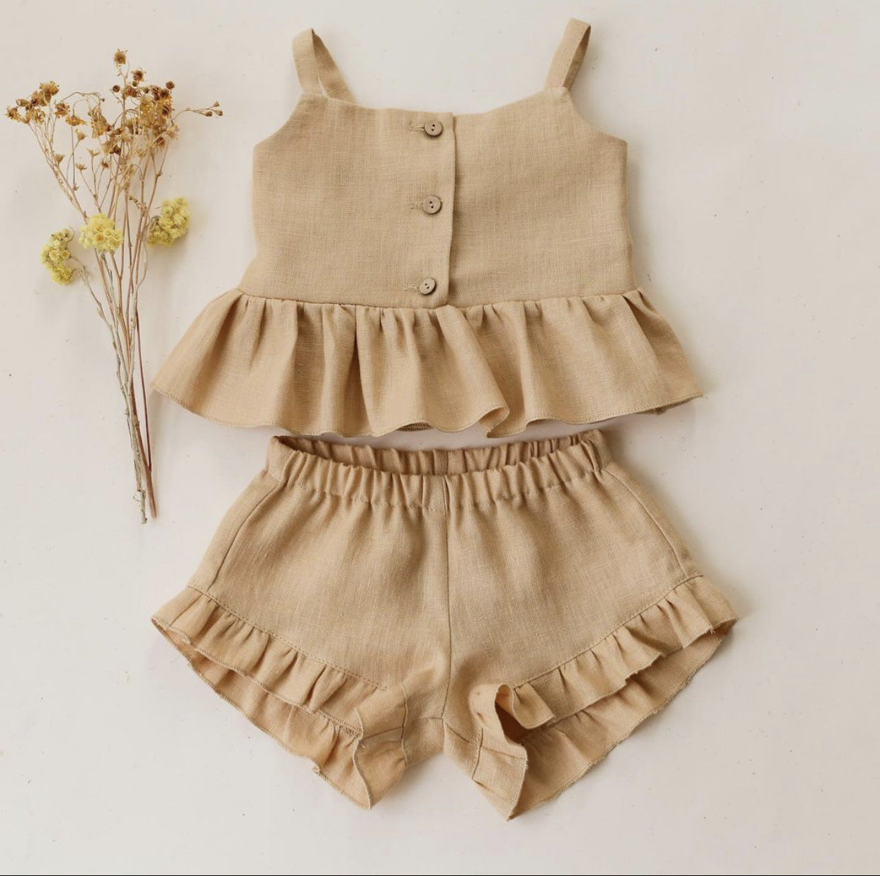 Girls Two-piece ruffled top Infant Clothing