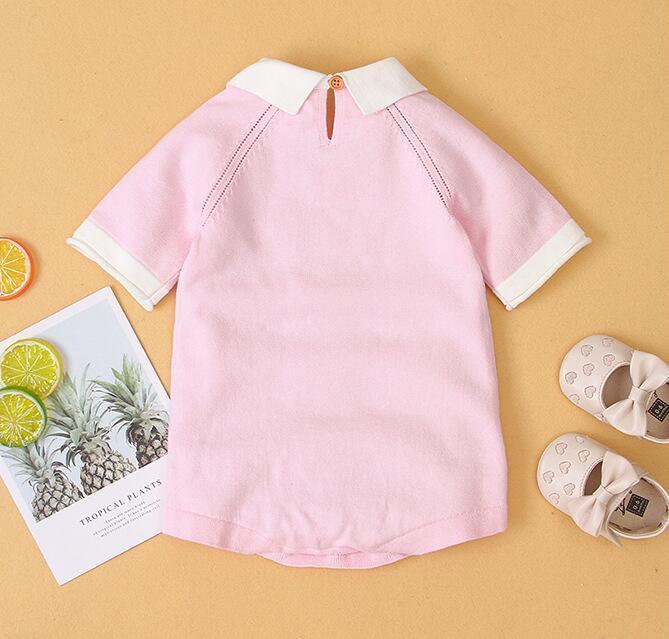 Girls Short Sleeve Knitted Dress