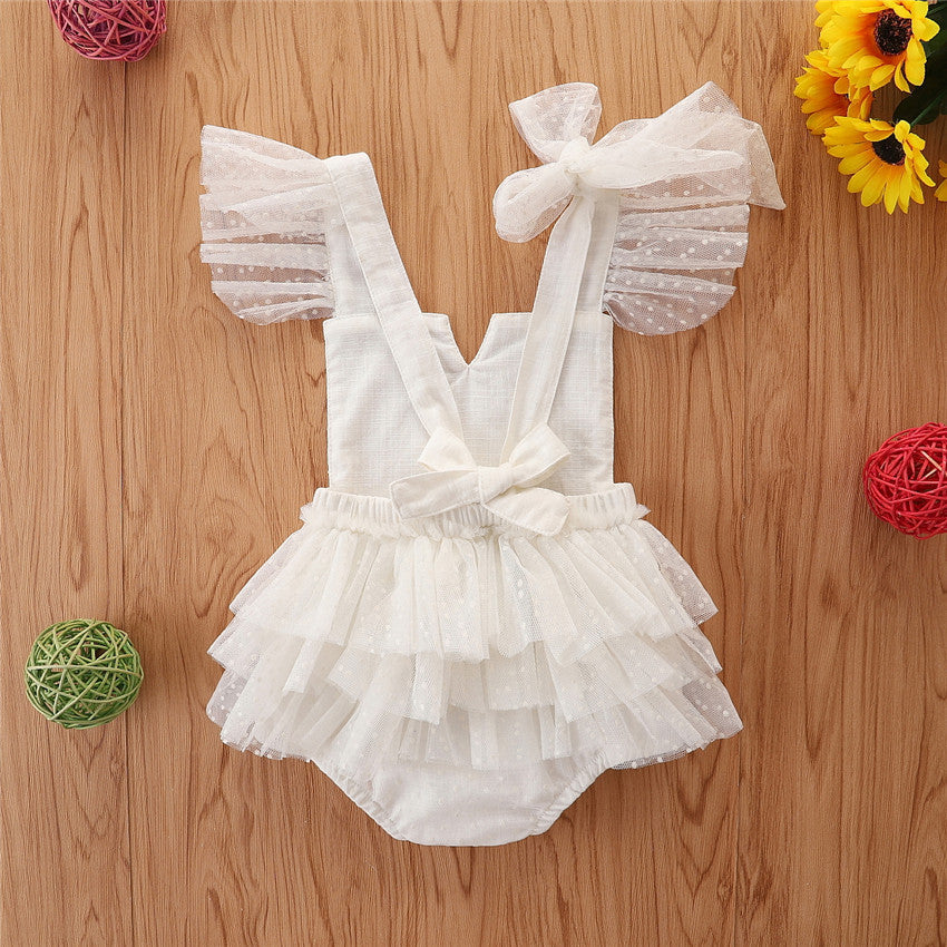 Girl Infant And Toddler White Lace Jumpsuit