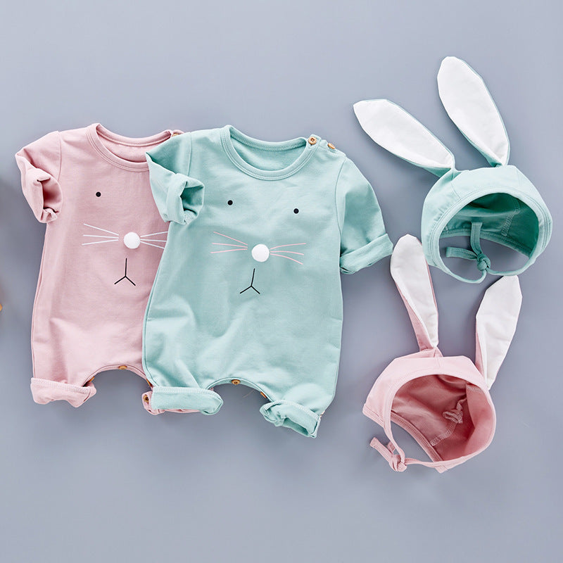 Newborn baby boy and baby girl Bunny Romper