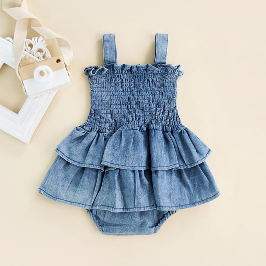 Girl's Infant Denim Bodysuit Dress